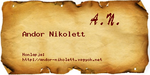 Andor Nikolett névjegykártya