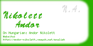 nikolett andor business card
